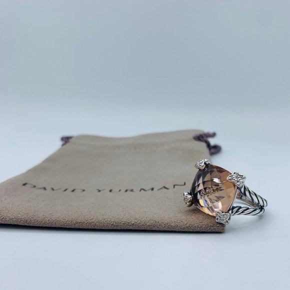 David Yurman Jewelry - David Yurman Morganite Cushion On Point Ring